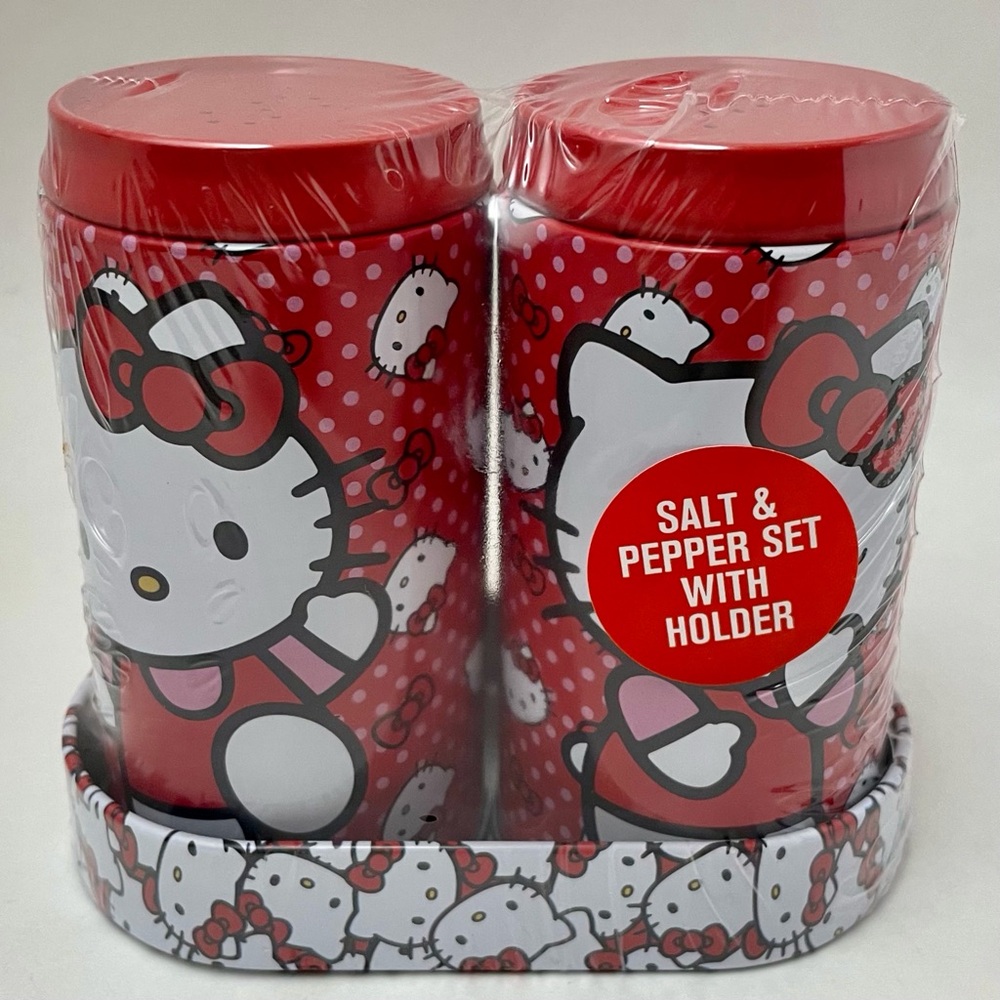Hello Kitty and Friends Tin Salt& Pepper Set w/ Holder